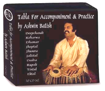 Ashwin Batish playing the tabla. Boxed Set of 10 Tabla CDs for accompaniment or practice